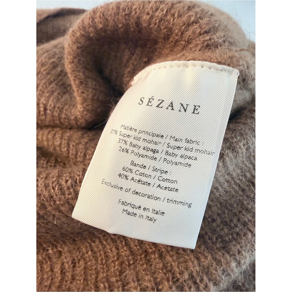 Sezane Gaspard Button-Back Cardigan in Camel Brown Size XS NWT - Picture 5 of 6